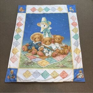 Cherished Teddies Mother Goose Picnic Blanket Crib Quilt